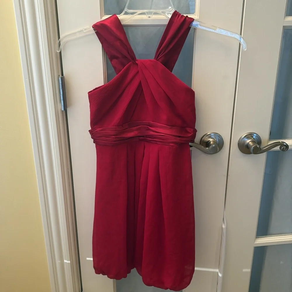 Girls red formal flower girl bridesmaid dress. Size 10 - Picture 2 of 8